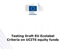 Study: Testing draft EU ecolabel criteria on UCITS equity funds