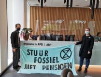 Pensioendeelnemers bezetten ABP-kantoor op de Amsterdamse Zuidas